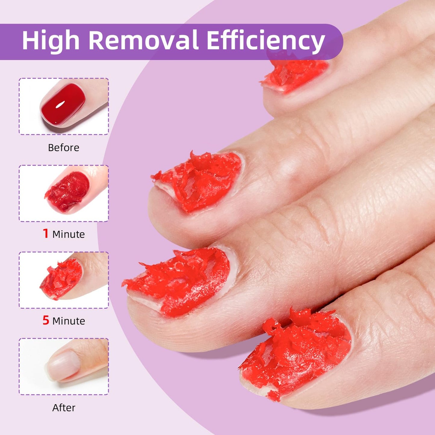 JODSONE Gel Nail Remover 16.5ml No Need Soaking or Wrapping for Nails 3-5 Minutes Effective Gel Nail Polish Remover for Quick And Easy Removal At Home