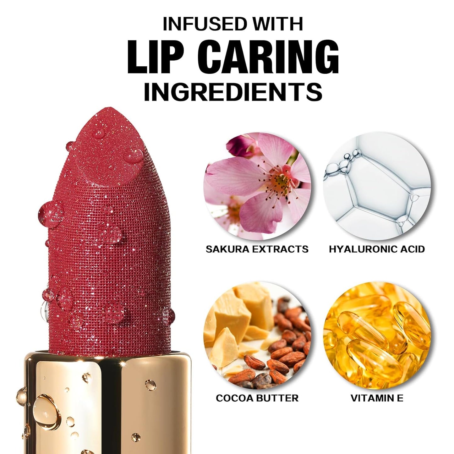 FOCALLURE Glisten Opal Shine Lipstick, High Impact Lip Color, Moisturizing Tinted Lip Balm, Lightweight & Hydrating Formula for Lip Care, FLOWER DANCE