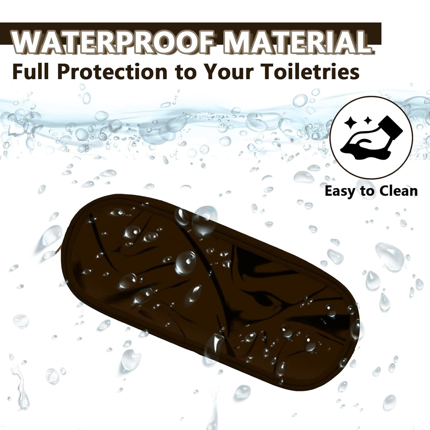 Clear Small Pencil Pouch Makeup Bag for Purse,Nylon&PVC Pencil Case Waterproof Makeup Brush Holder with Zipper,Preppy Transparent Pen Bag Travel Cosmetic Bag for Women Office(Slim-Chocolate)