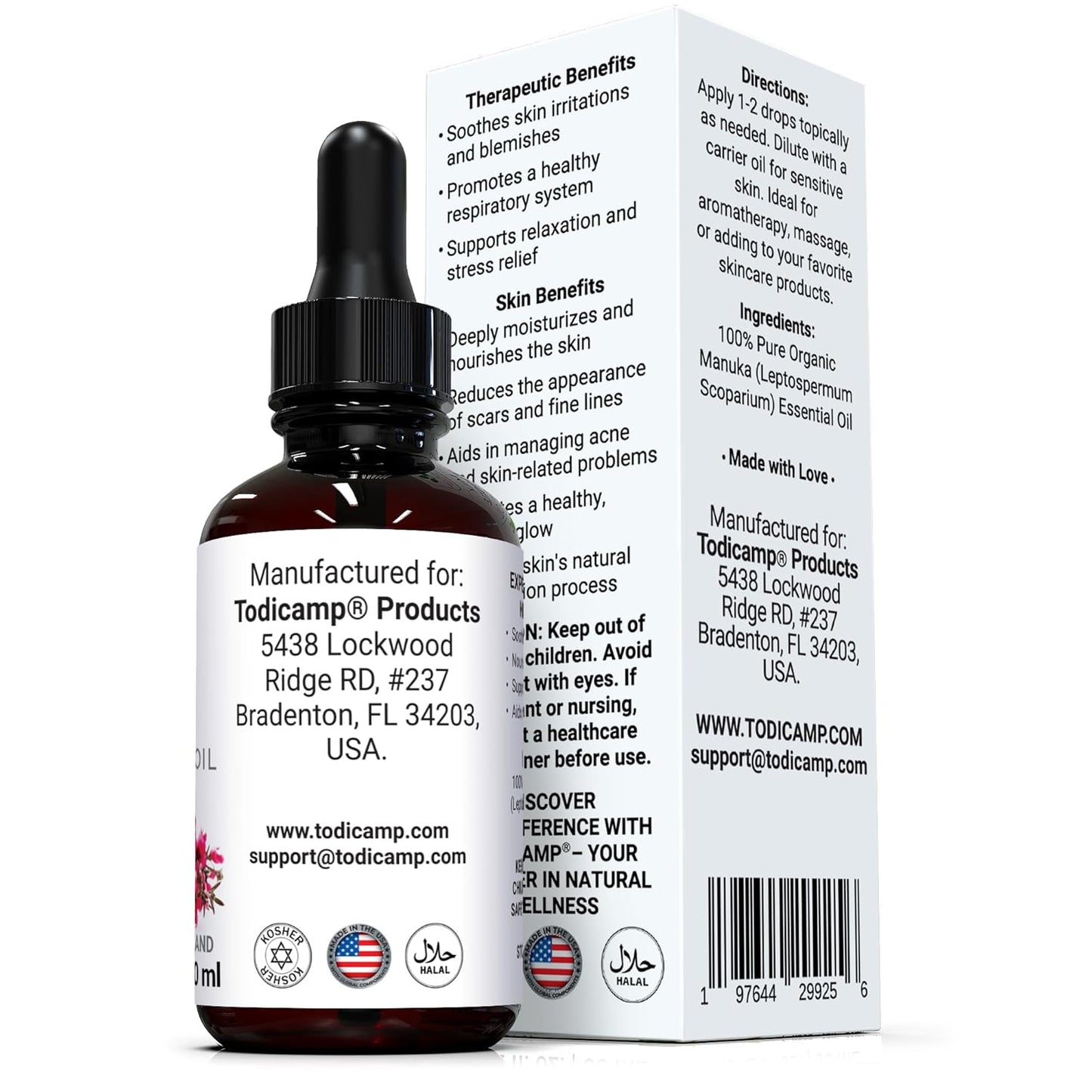 100% Pure Manuka Oil from New Zealand | Therapeutic-Grade Essential Oil for Wound Care, Skin Soothing, Nail & Scalp Health | Organic, Undiluted, Cold-Pressed Manuka for Face, Hair & Body