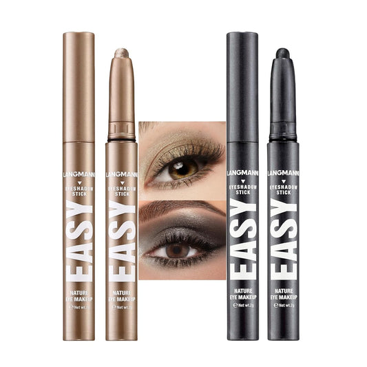 Jolilab Eyeshadow Stick Set, 2 Colors Matte Professional Bright-Colored Contouring and Highlight Eyeshadow Stick, Cream Waterproof Long Lasting High Pigmented Eye Shadow. (2, 11+23 2pcs)