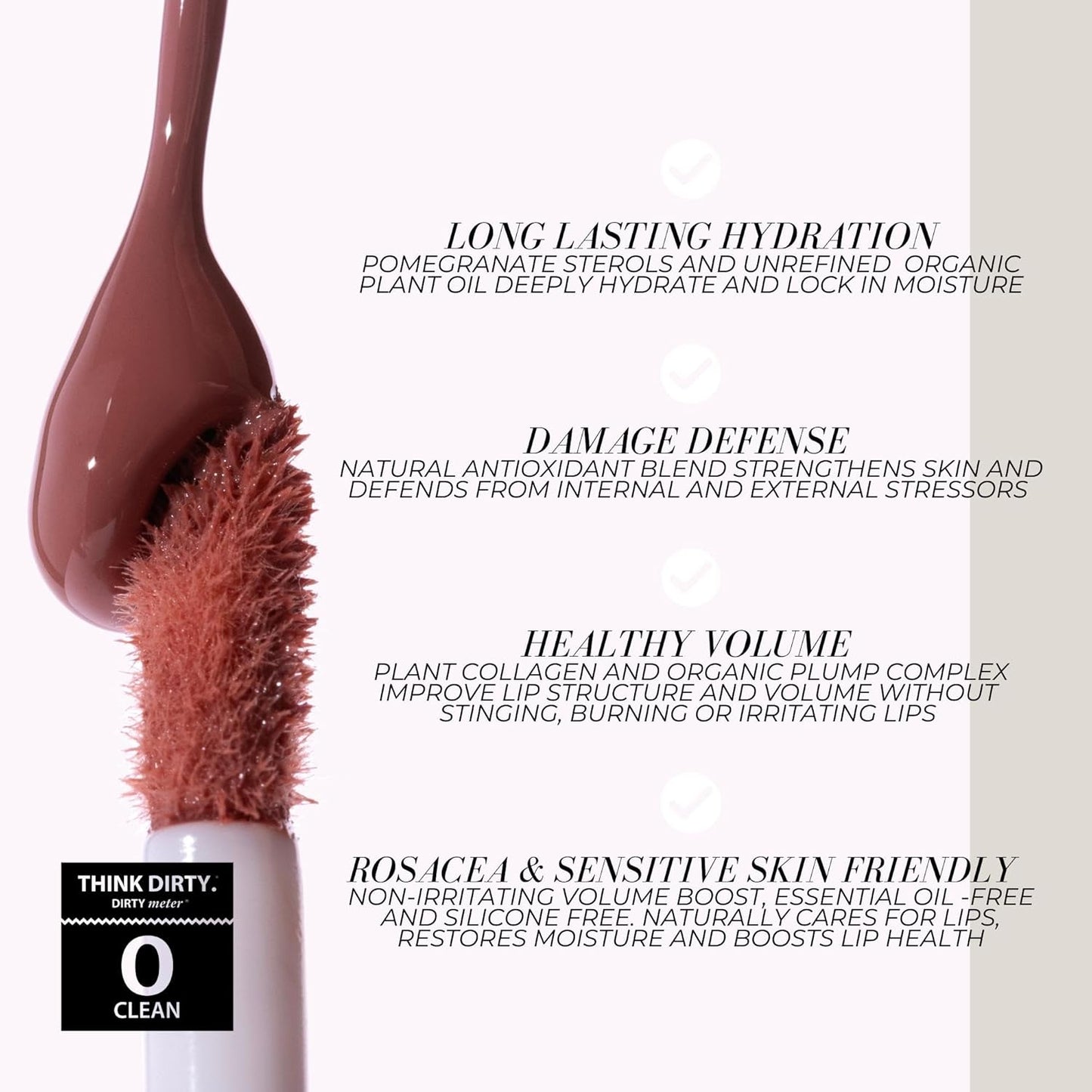 FITGLOW Beauty Lip Colour Serum | Hydrating Lip Gloss | Plumping Anti-Aging Lip Treatment | Natural Shine with Pomegranate Sterols & Collagen | Buildable Color for Dry Chapped Lips | Buff - 10g