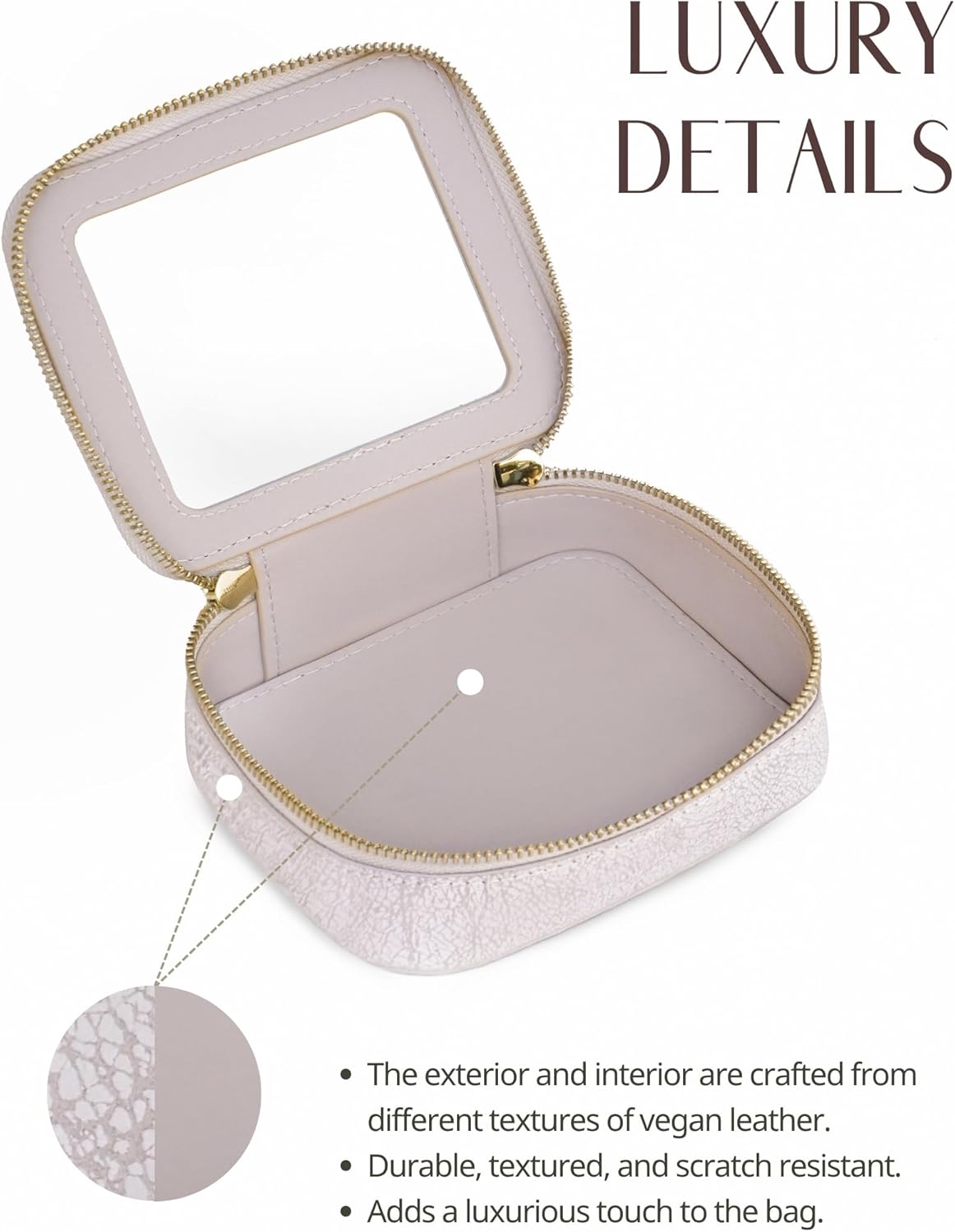 Popvibe Clear Makeup Bag Travel Cosmetic Case Transparent Toiletry Bag with Zipper, Portable Make Up Organizer Traveling Compact Car Bag for Essentials