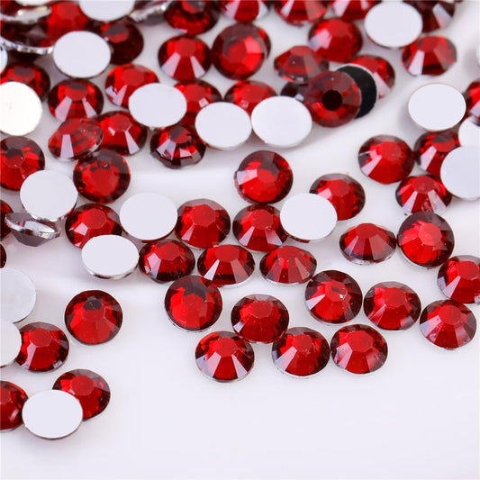 1000 Pieces SS20 5mm Flatback Rhinestones Clear Glass Round Gems Crystals for Nail Art DIY Crafts Clothes Shoes Bags （Dark Red）