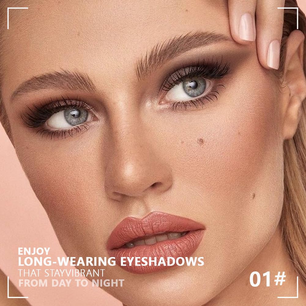 evpct Eyeshadow Quad Palette, Nude Champagne Cocoa Brown Beige Glitter Shimmer Metallic Matte High Pigment Eye shadow Palette Makeup for older Women, Smudge Proof Vegan Cruelty-free, Natural Nudes