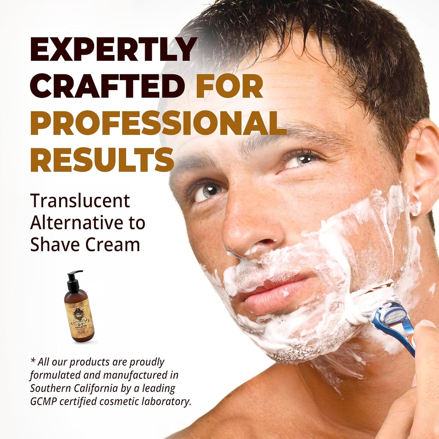 DeadeyeDick's 3-in-1 Shave Butter | Natural Shave Cream for Face, Head & Body | Gentle, Non-Irritating Formula for All Skin Types | 8 FL OZ