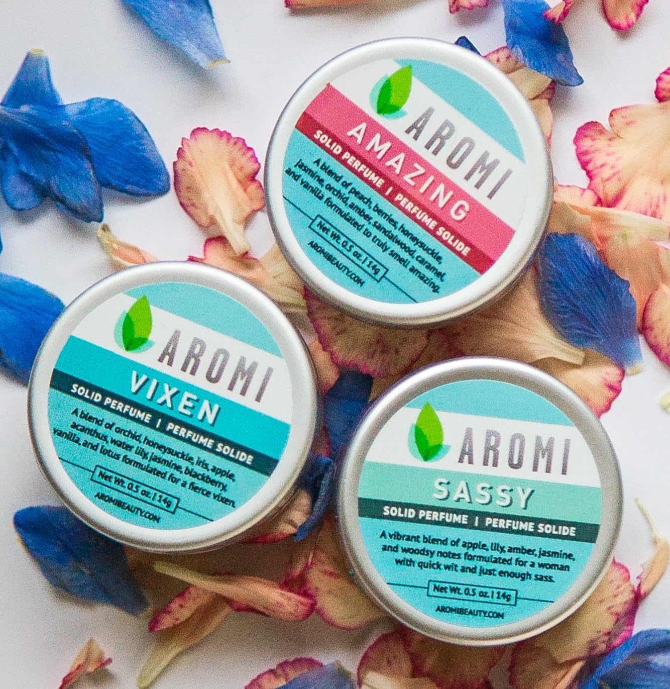 Aromi Vixen Solid Perfume | Fruity, Floral Fragrance, Jasmine, Honeysuckle, Water Lily Scent, Vegan, Cruelty-free, Wax Based, Travel, Women's Gift, Handmade (Vixen)