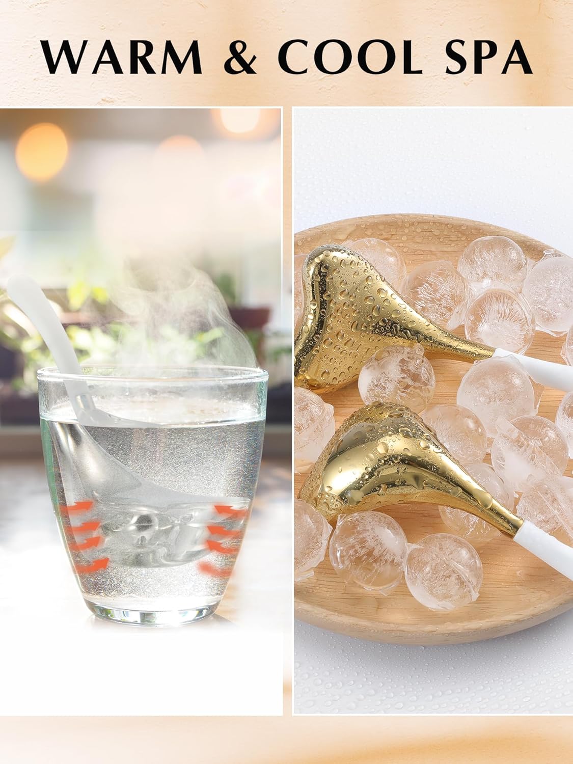 2-in-1 Gua Sha Cryo Sticks, Facial Skin Care Tools for Women Facial Massager, Unbreakable Stainless Steel Esthetician Supplies, Cooling Ice Globes Roller with Carry Case