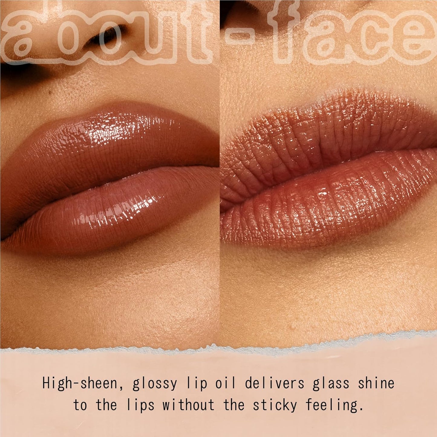 about-face Light Lock Lip Gloss Feel It All – Non-Sticky, High-Shine Lip Oil Gloss with Coconut Oil, Peppermint & Lavender – Vegan, Cruelty-Free, Clean Beauty – 0.21 oz (Milk Chocolate)