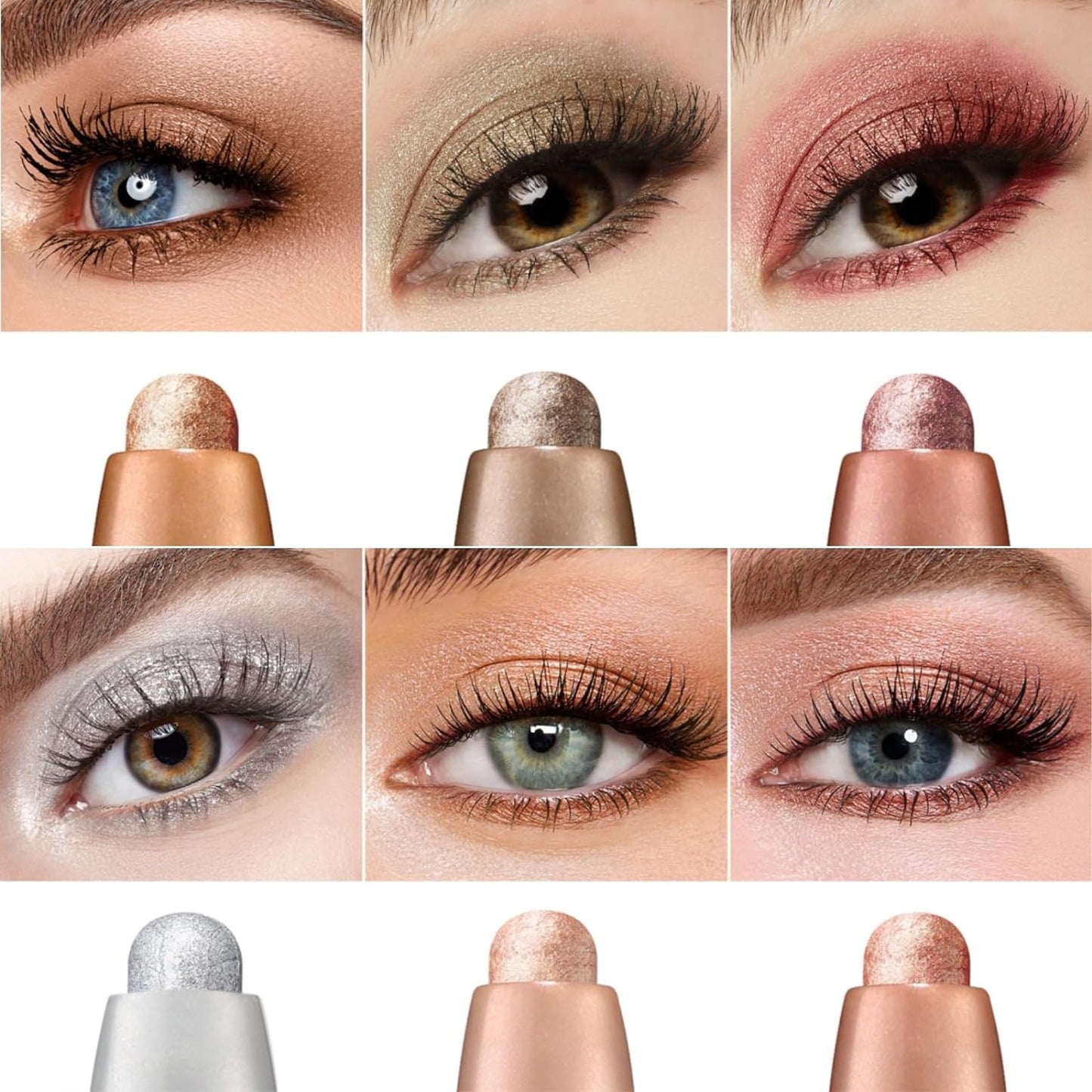 Jolilab Eyeshadow Stick Set, 4 Colors Matte Professional Bright-Colored Contouring and Highlight Stick, Cream Waterproof Long Lasting High Pigmented Eye Shadow. (4, 01+05+06+07)