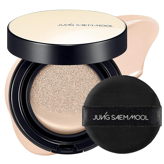 JUNG SAEM MOOL Essential Skin Nuder Cushion 17C Fair Pink 0.49 Fl Oz, No Refill, Natural Radiant Finish Cushion Foundation with Buildable Coverage, Lightweight Texture, Korean Foundation Makeup