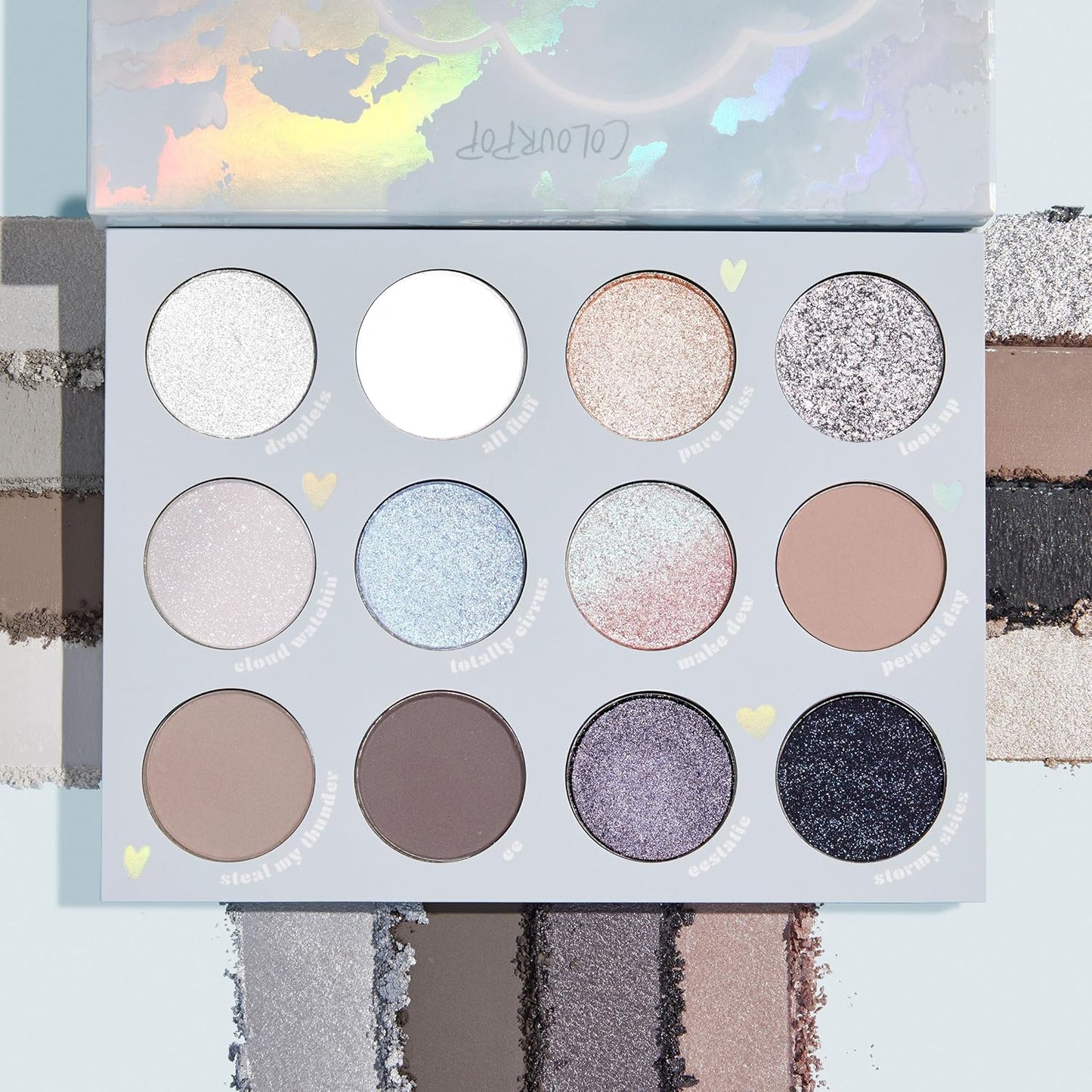 ColourPop Eyeshadow Palette - Eye Makeup Palette with Matte, Metallic, Matte Sparkle & Glitter Finishes - High-Pigment Eye Makeup with a Long-Wearing Formula - Cloud 9 (0.49 oz)